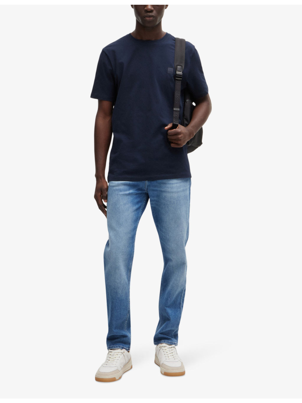 Regular-fit straight-leg faded stretch-denim jeans - 2