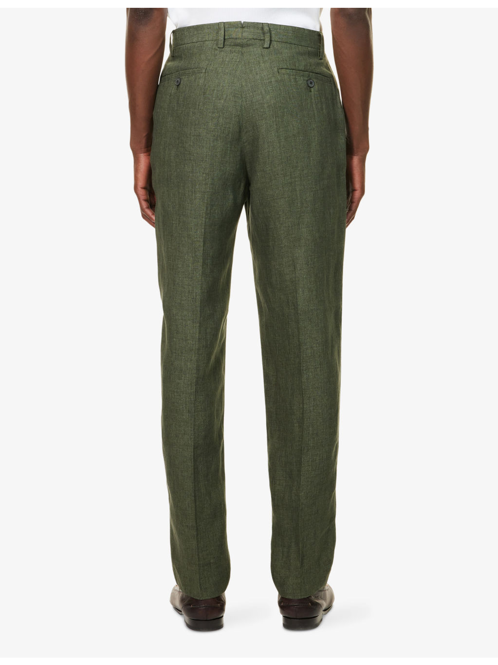 Pleated Tailored Linen Trousers - 4
