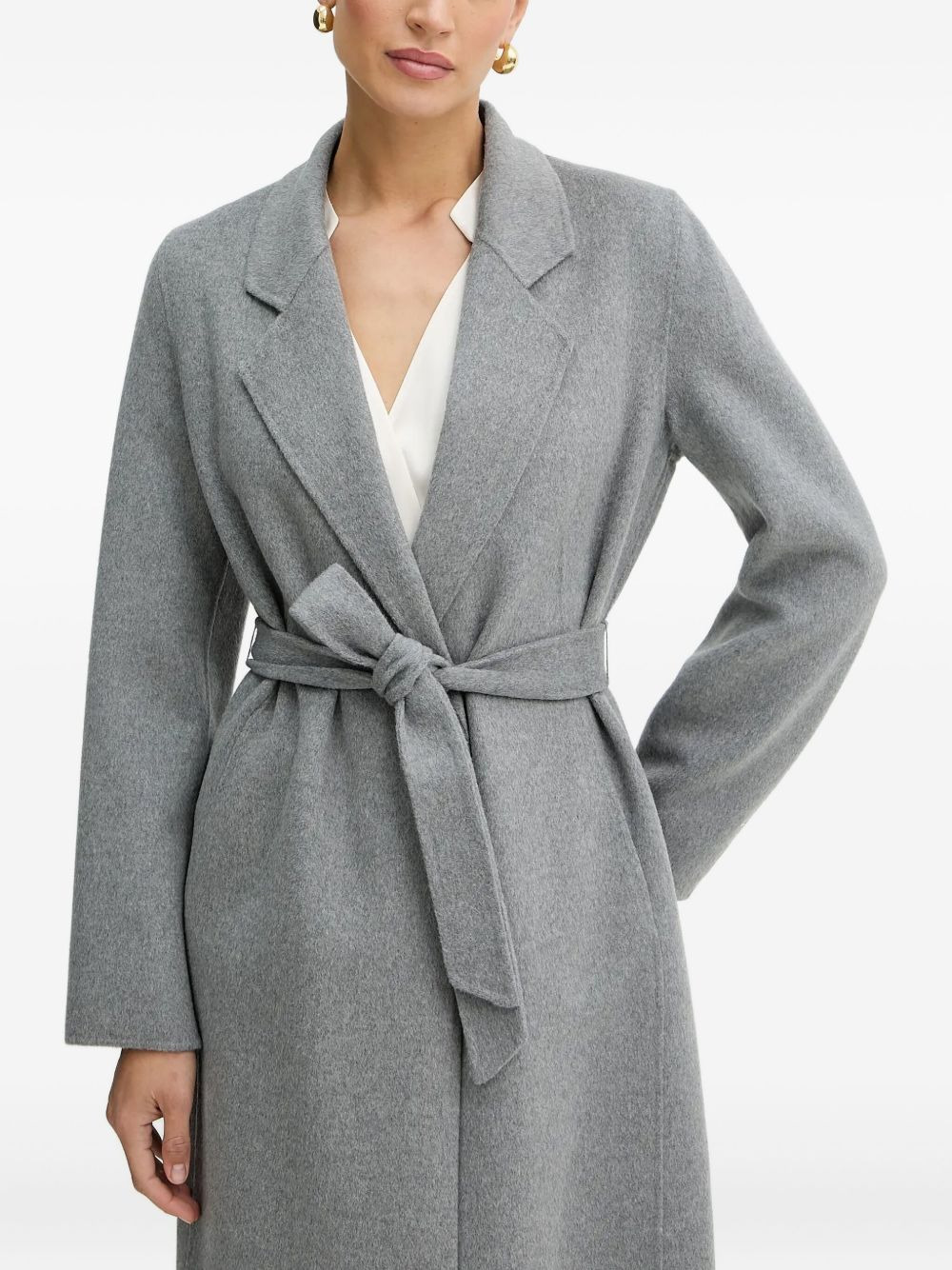belted notch-lapel coat - 4