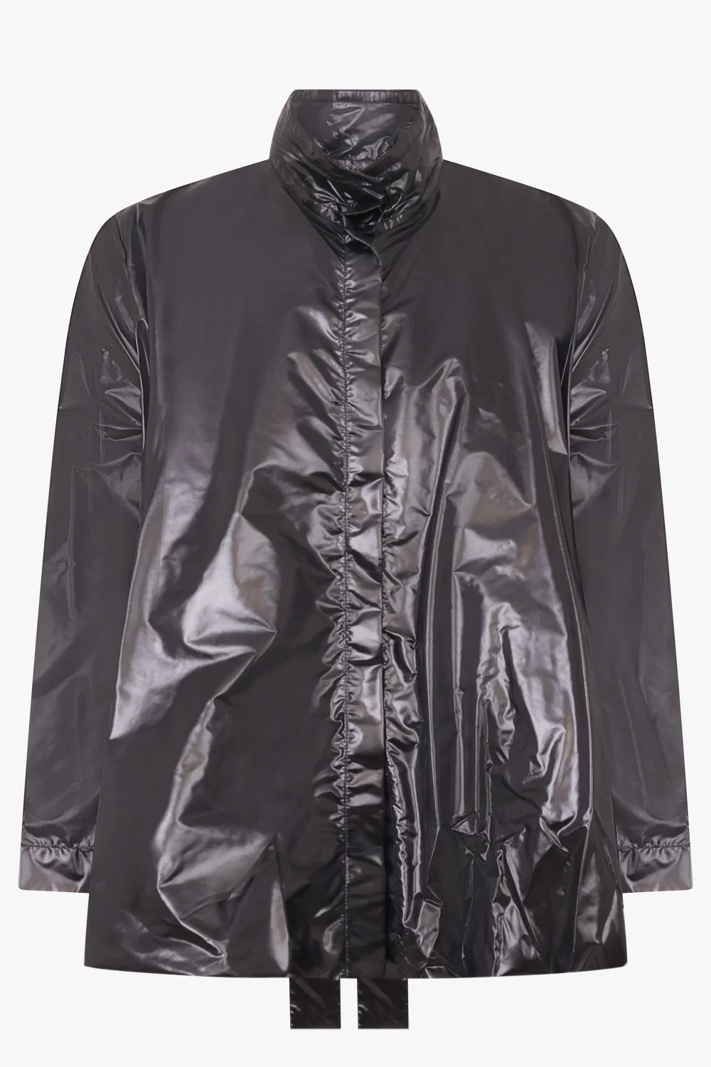 DRAPED NYLON JACKET | BLACK - 1