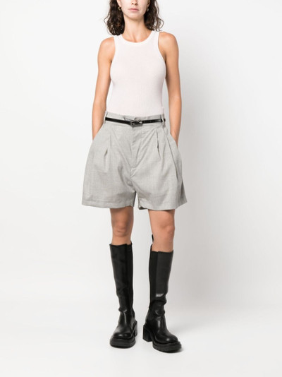 HED MAYNER pleated virgin wool shorts outlook