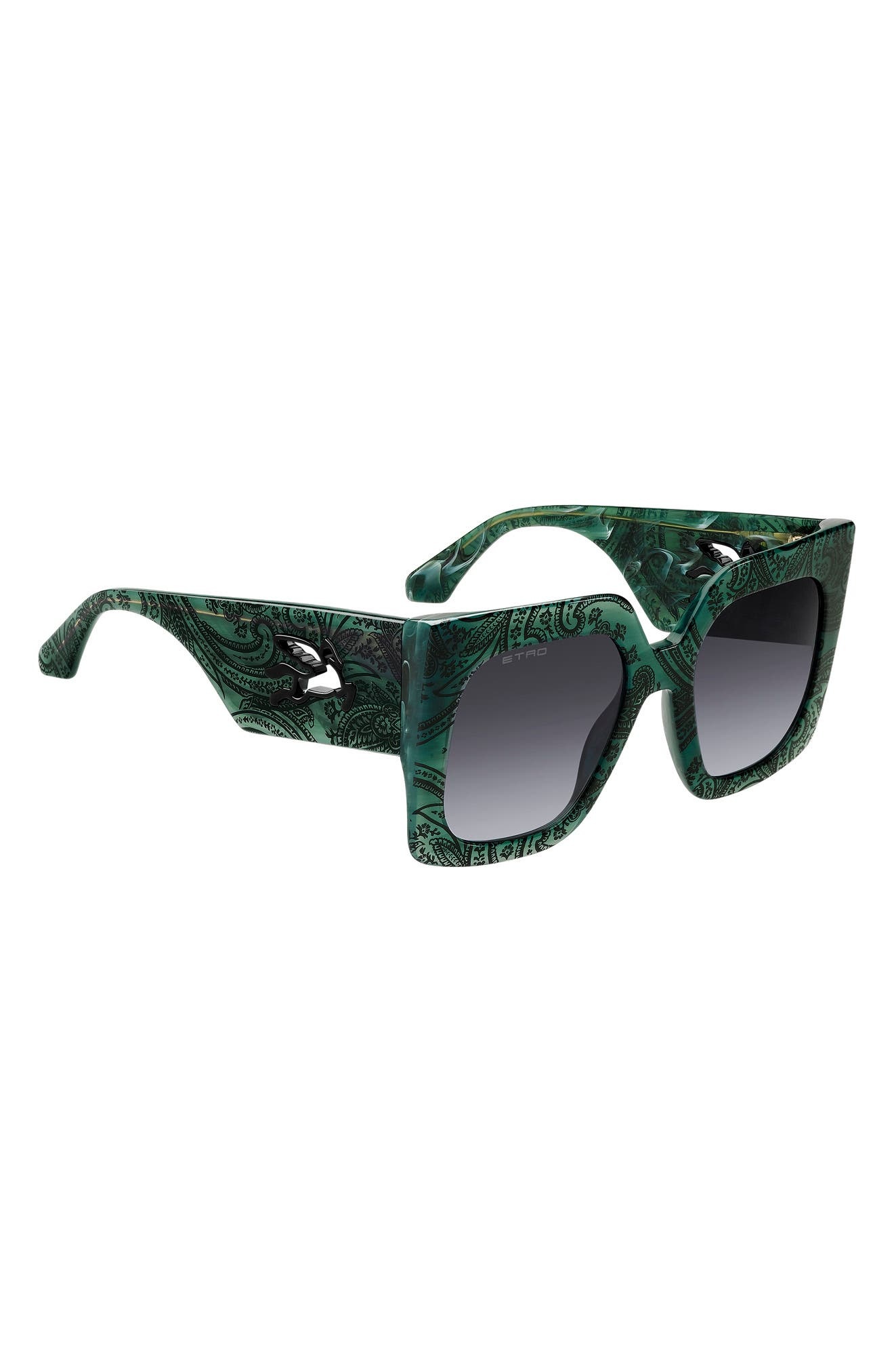 Etro 53mm Gradient Square Sunglasses in Marble Green/Dark Grey Sf at Nordstrom - 4