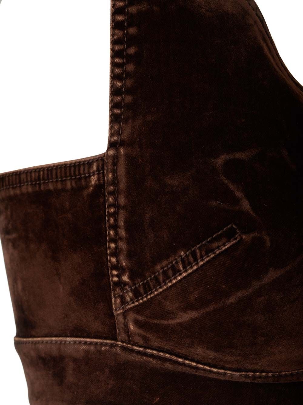 Velvet Top Tops Brown - 3