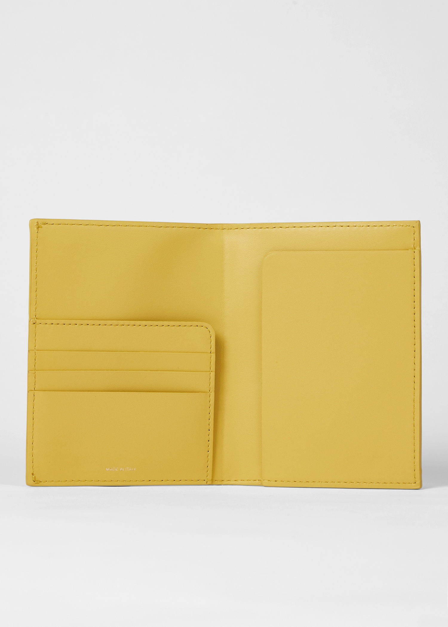 Yellow Leather 'Signature Stripe' Trim Passport Holder - 2