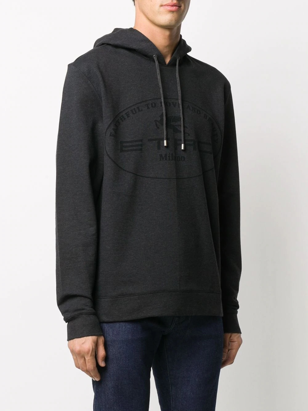 logo-print hooded sweatshirt  - 3