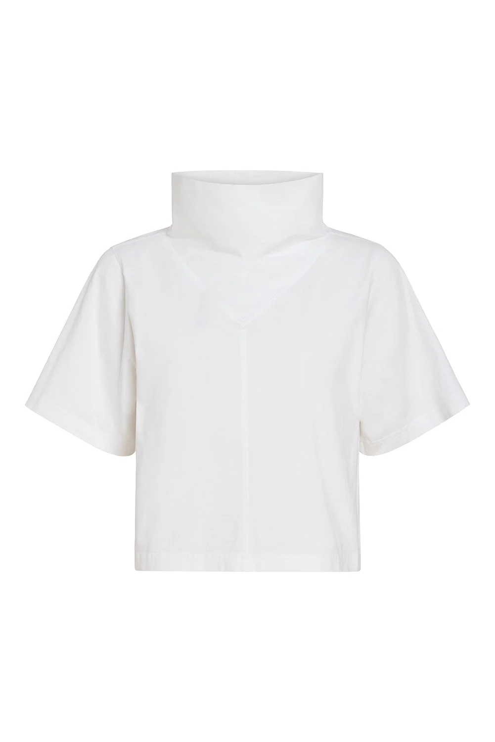 JONATHAN COTTON JERSEY FUNNEL NECK TEE - 1