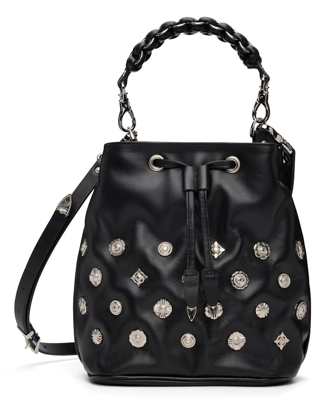 Black Concho Drawstring Bag - 1