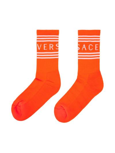 VERSACE Orange 90s Vintage Logo Socks outlook