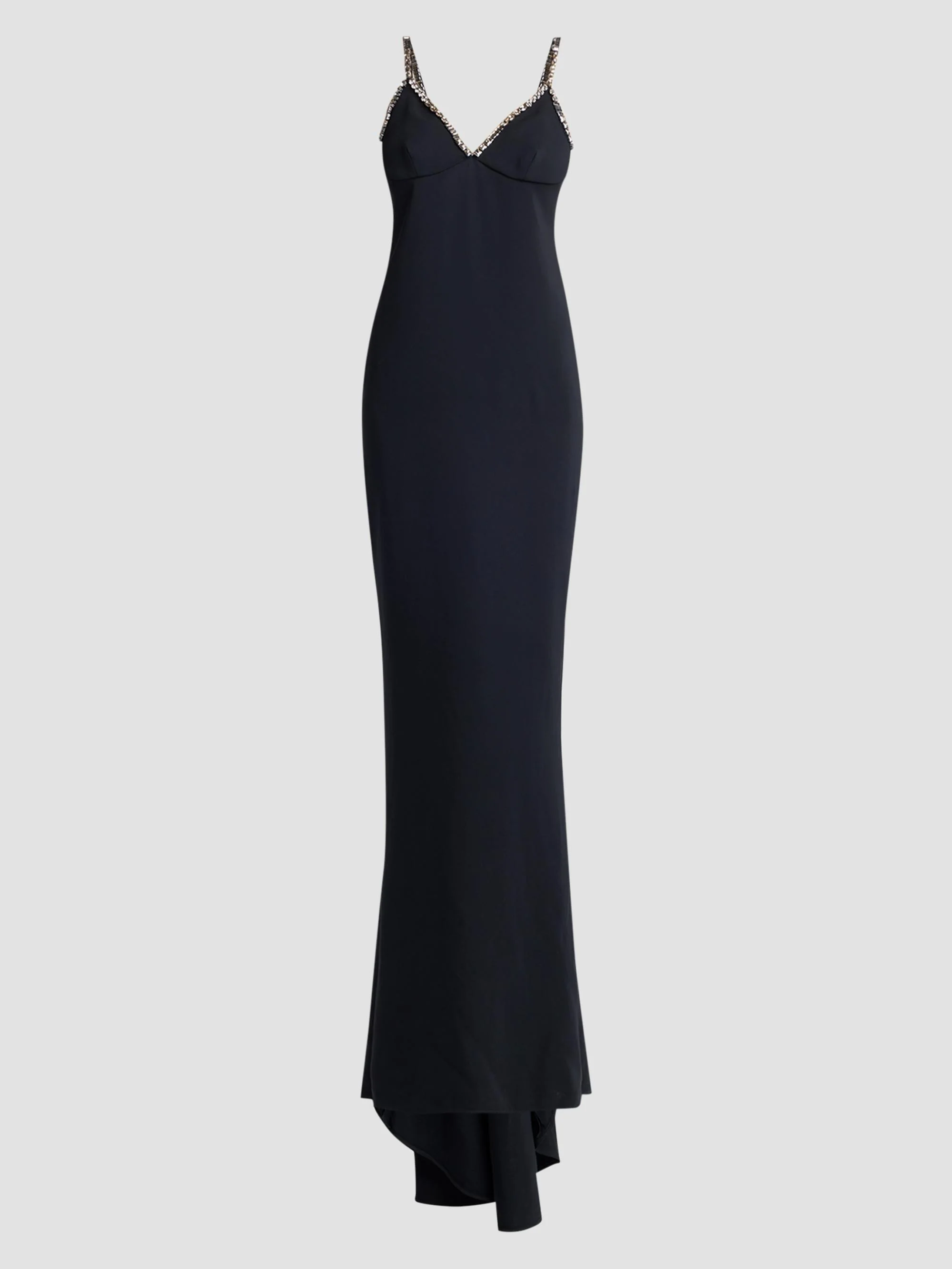 Women's Embellished Floor-Length Gown - Black - 1