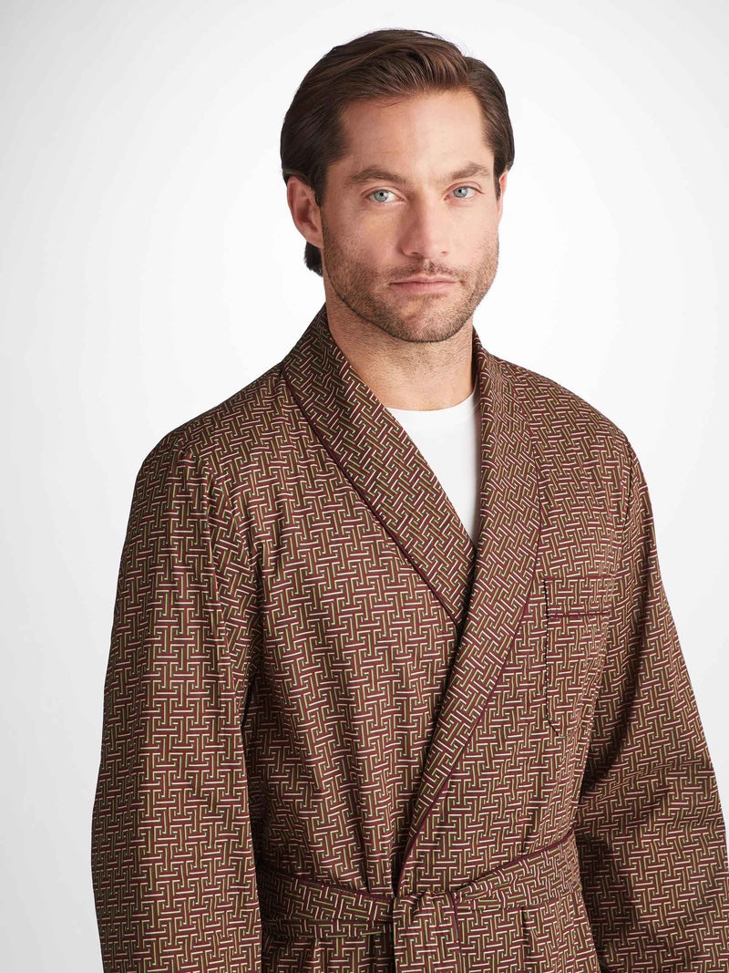 Men's Robe Ledbury 72 Cotton Batiste Burgundy - 2