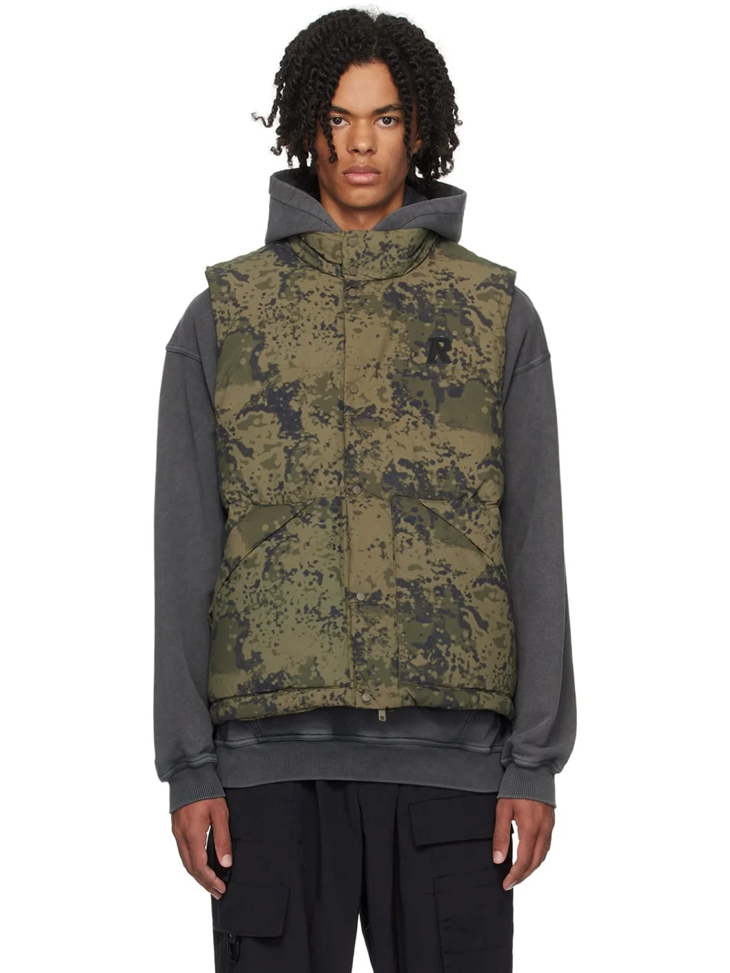 Green Patch Down Vest - 1