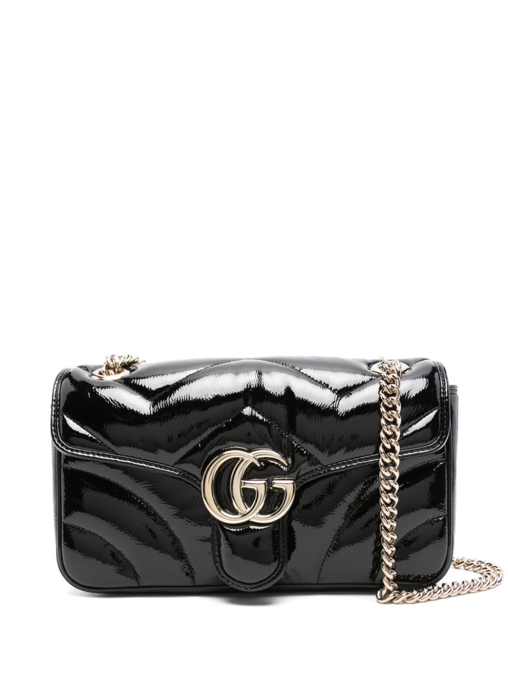 Gg marmont small patent leather shoulder bag - 1