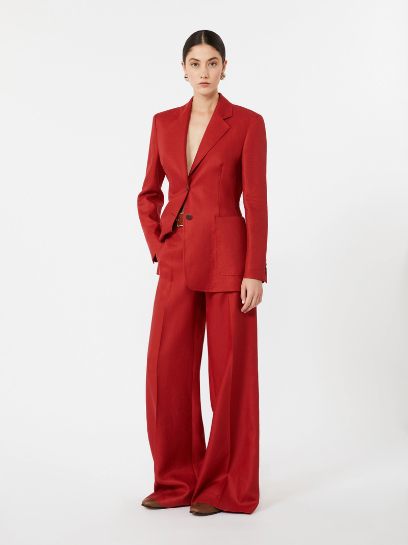 Max Mara BADESSE Wide-fit linen trousers - RED outlook