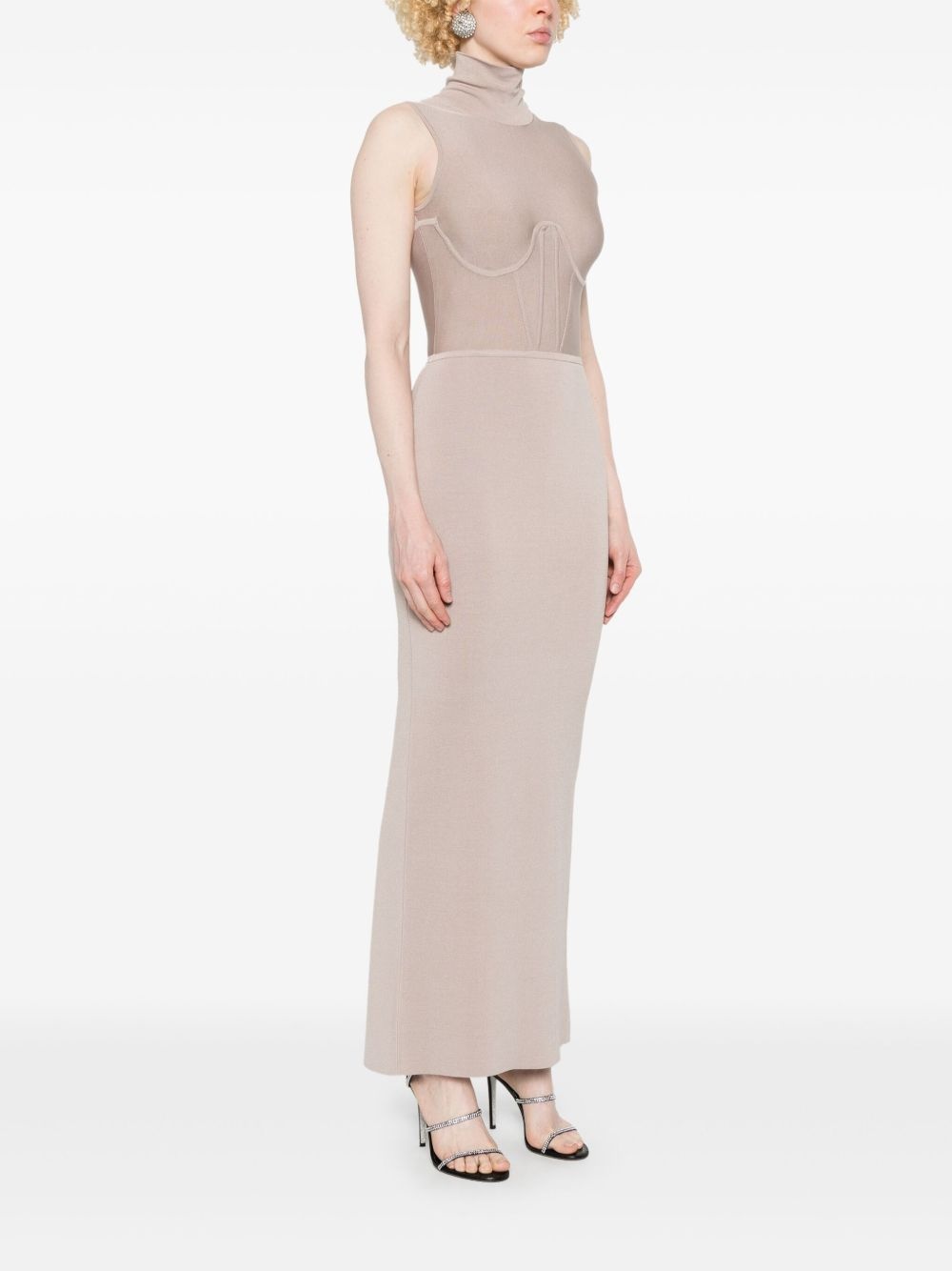 corset knitted maxi dress - 3