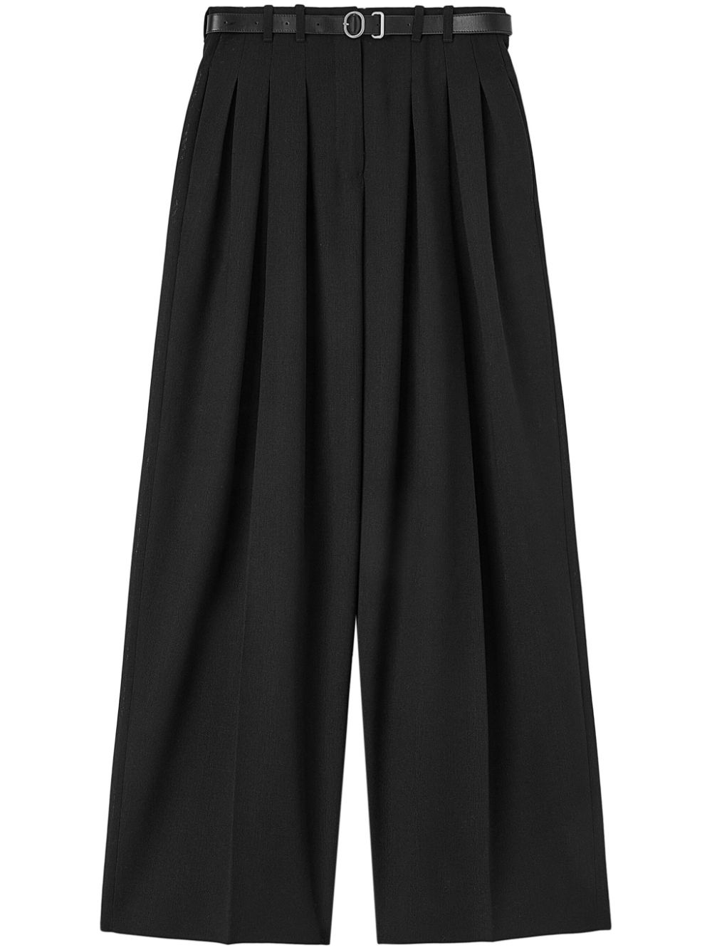 belted wool palazzo pants - 1