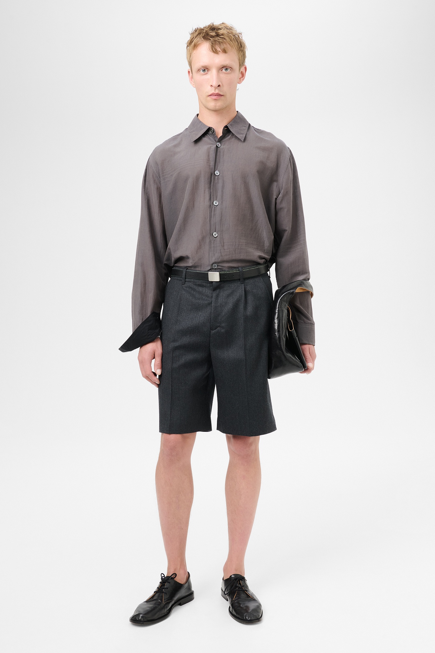 Borrowed Shorts Premium Charcoal Office Wool - 2