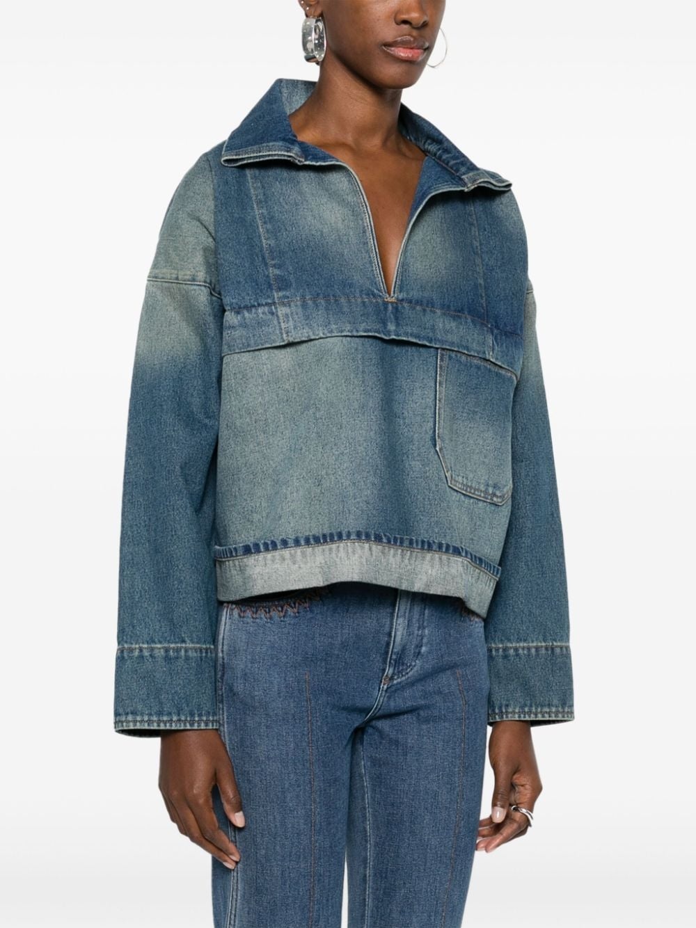 cropped denim shirt - 3