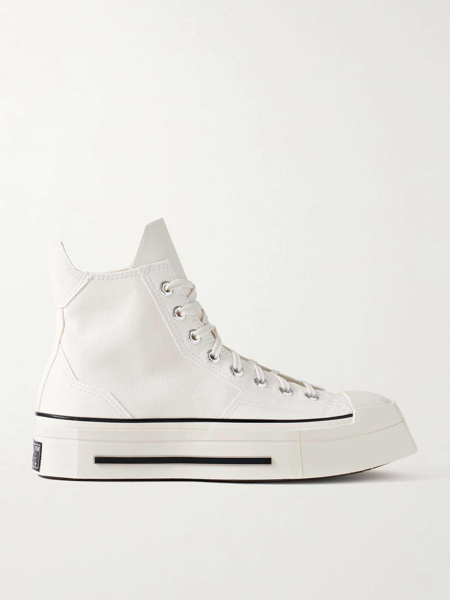 Chuck 70 De Luxe Leather and Canvas Platform High-Top Sneakers - 1