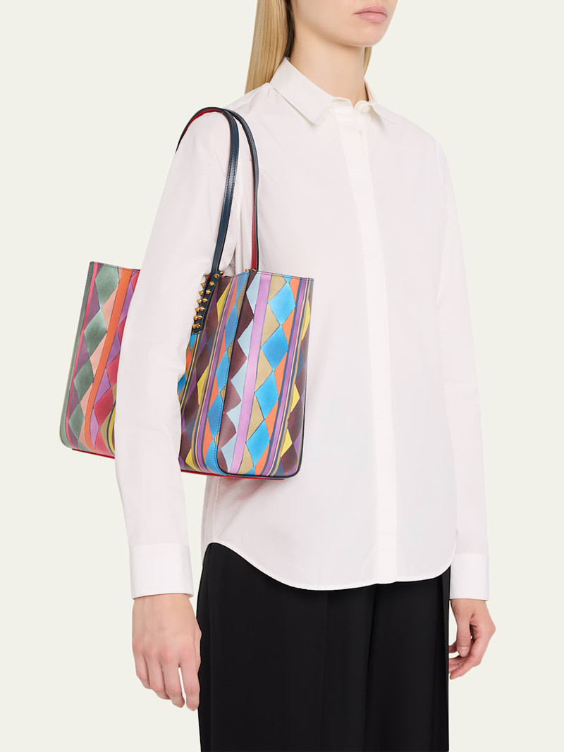 Christian Louboutin Cabata Small Losange-Print Leather Tote Bag outlook