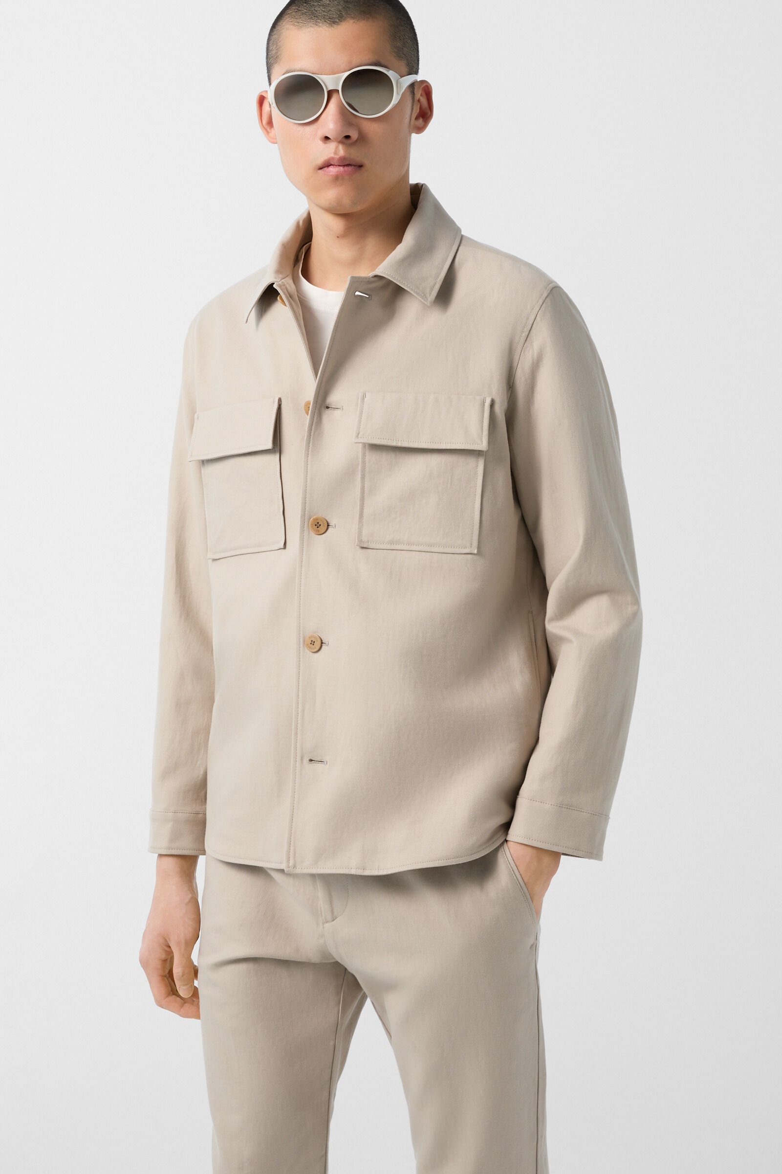 Larry shirt jacket in Beige - 2