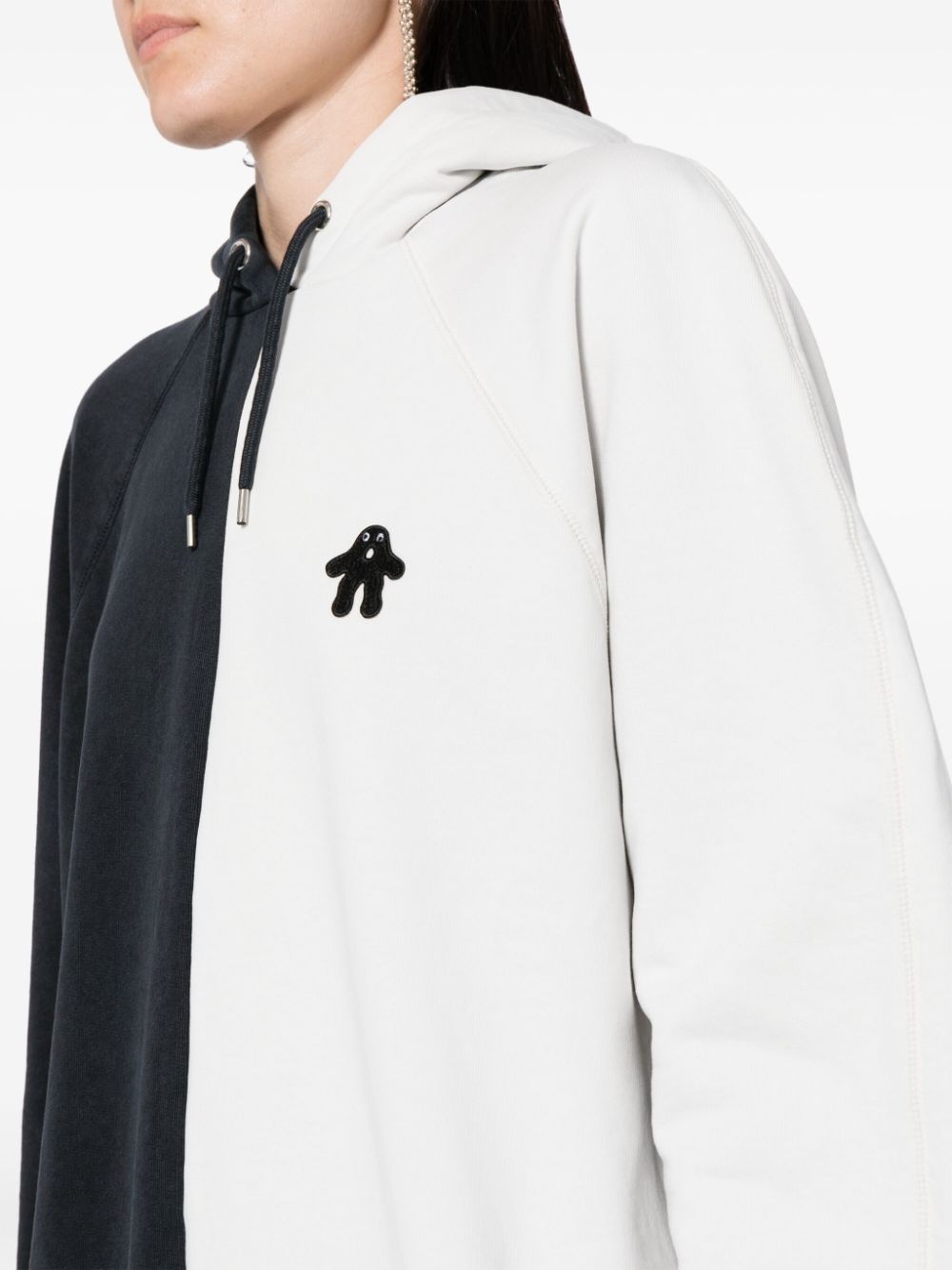 colour-block cotton hoodie - 5