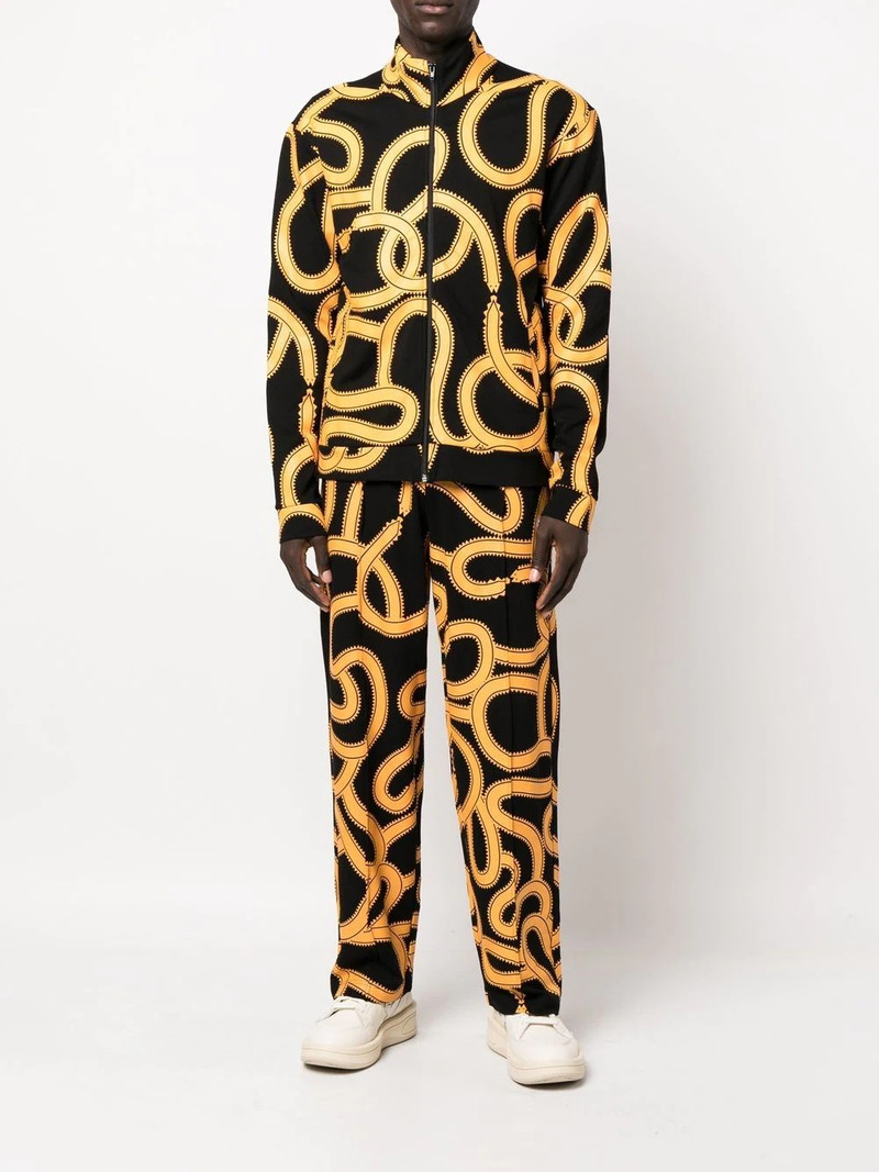 Marcelo Burlon County Of Milan snake-print zip-up jacket outlook