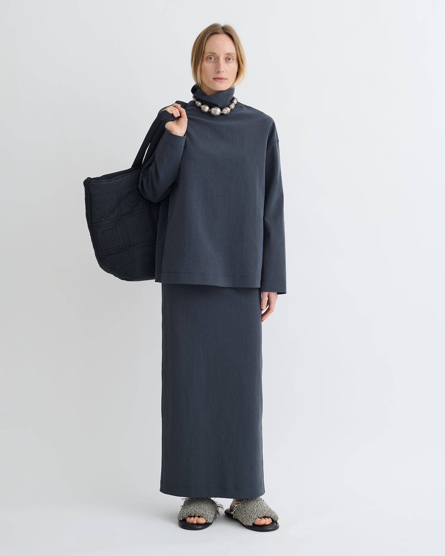 Paper Jersey Turtleneck Top - 3