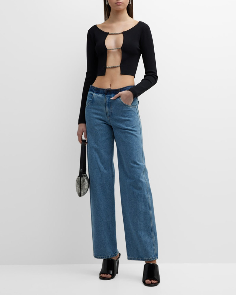 Deconstructed Denim Straight-Leg Jeans 3