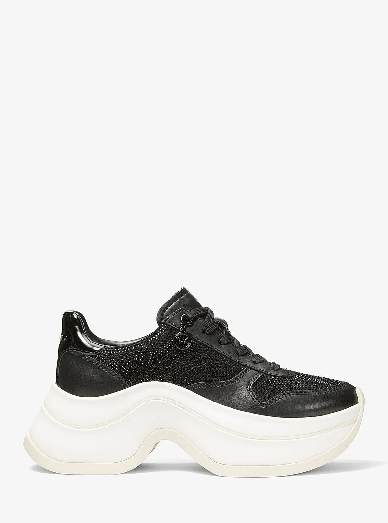 Arla Embellished Leather Trainer - 1