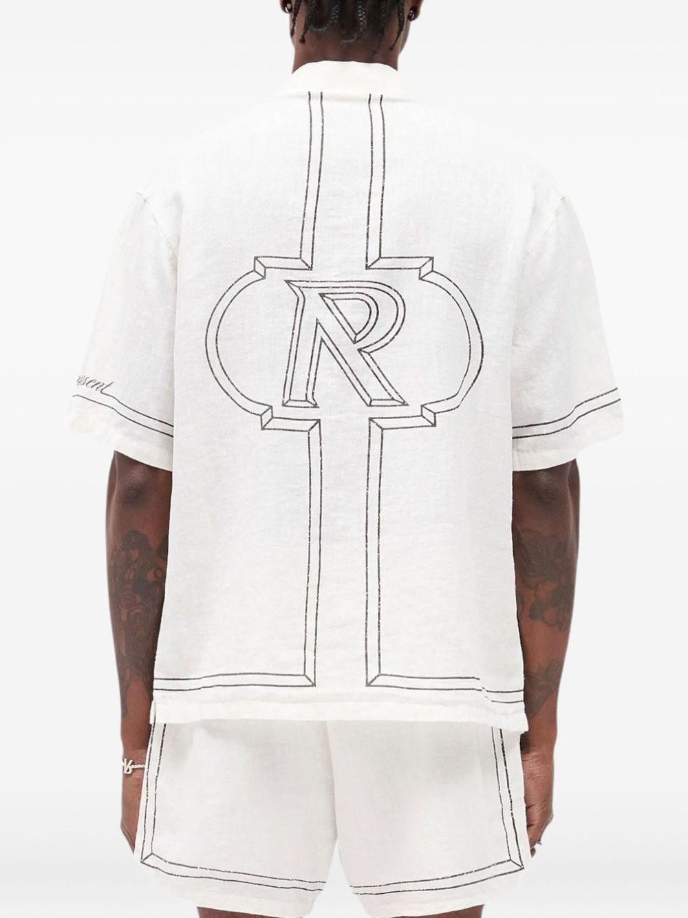 Border short-sleeve printed shirt - 4
