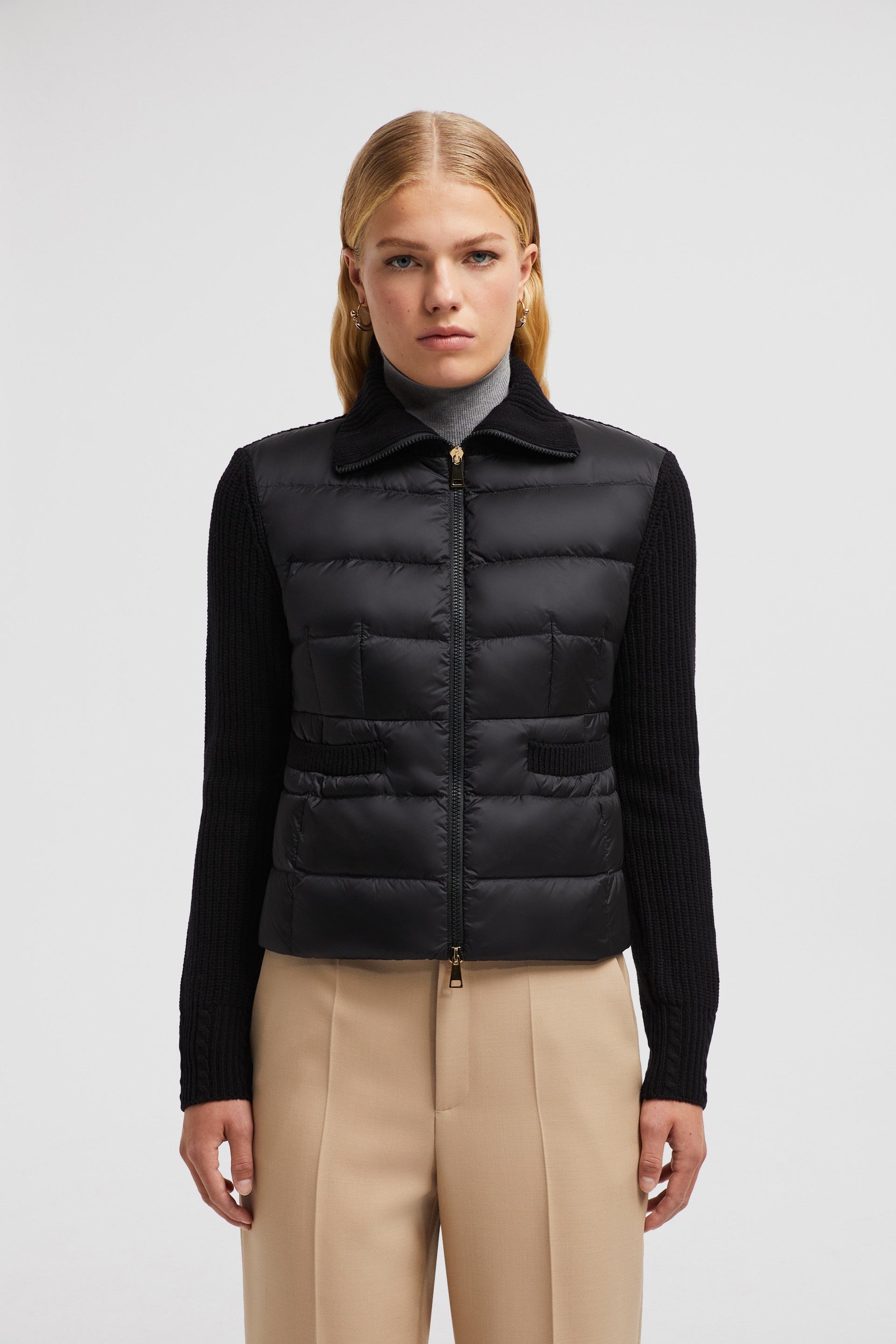 Padded Wool Zip-Up Cardigan - 3