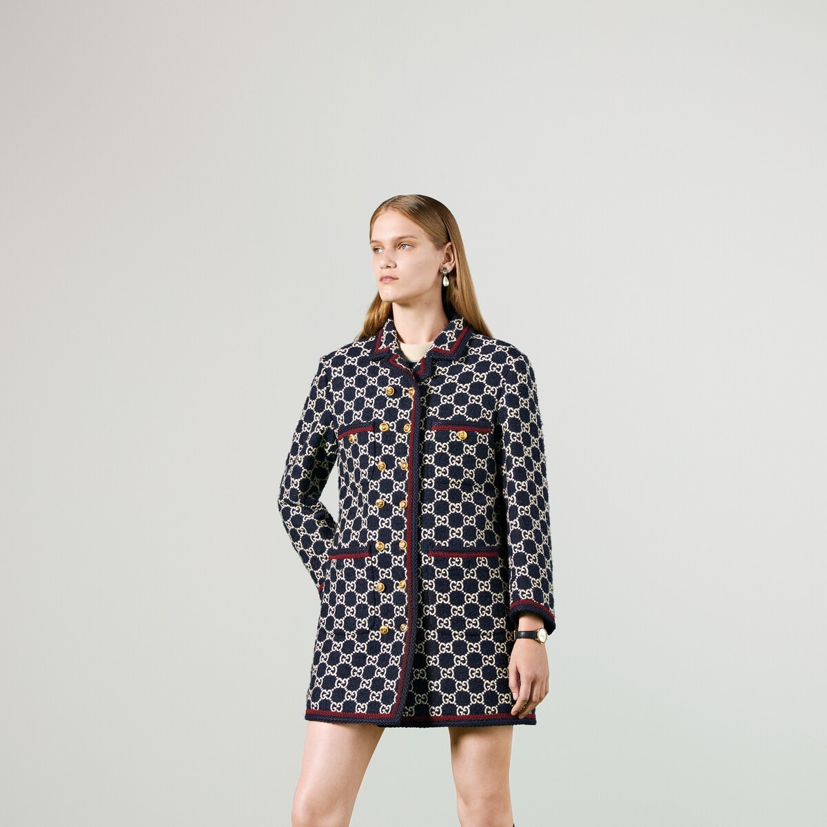 GG tweed coat - 4