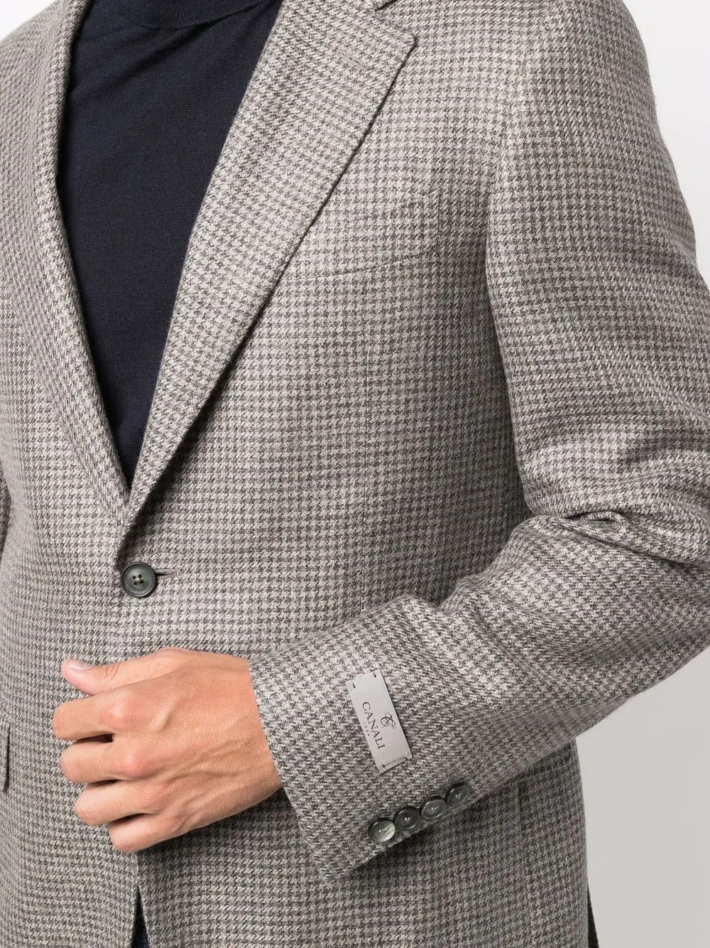 single-breasted houndstooth blazer - 5