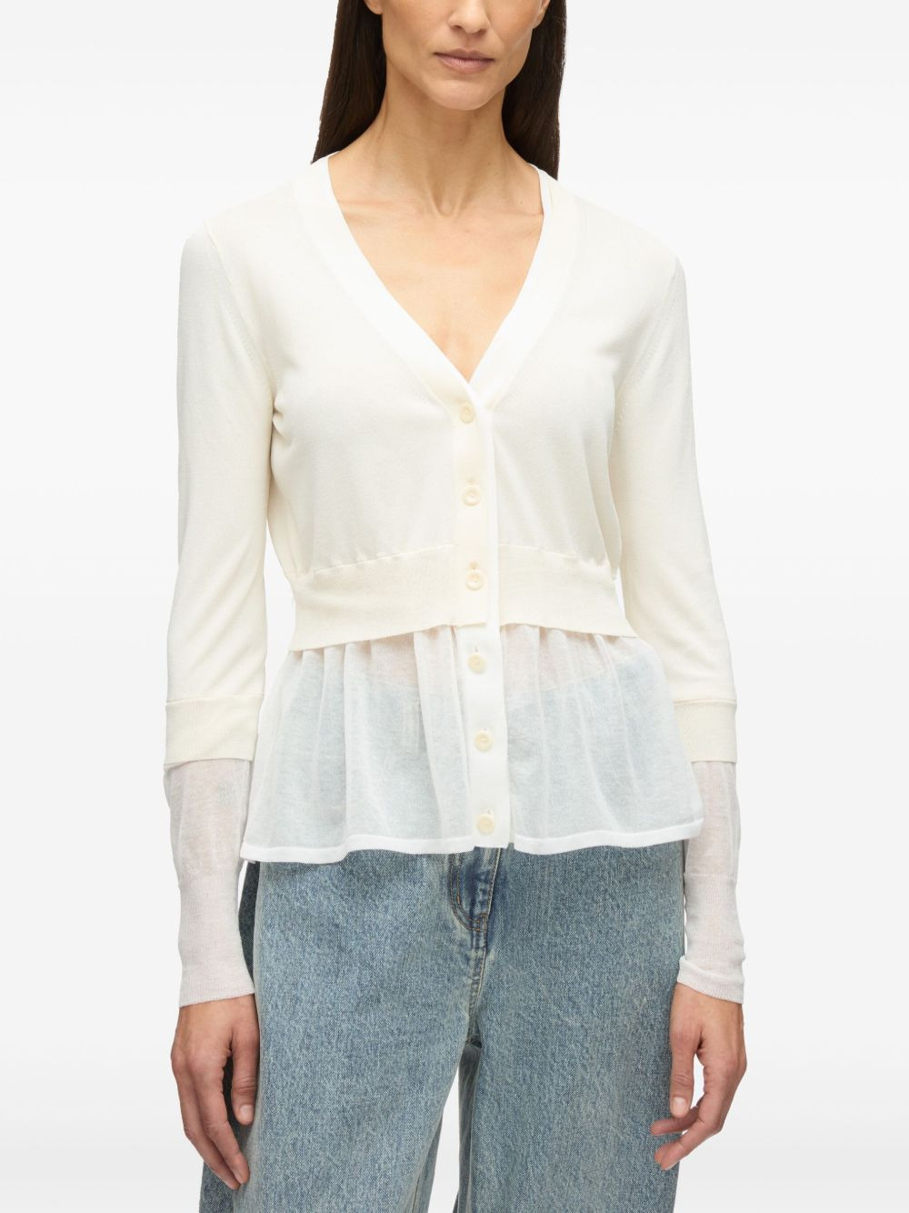 layered knit cardigan - 7