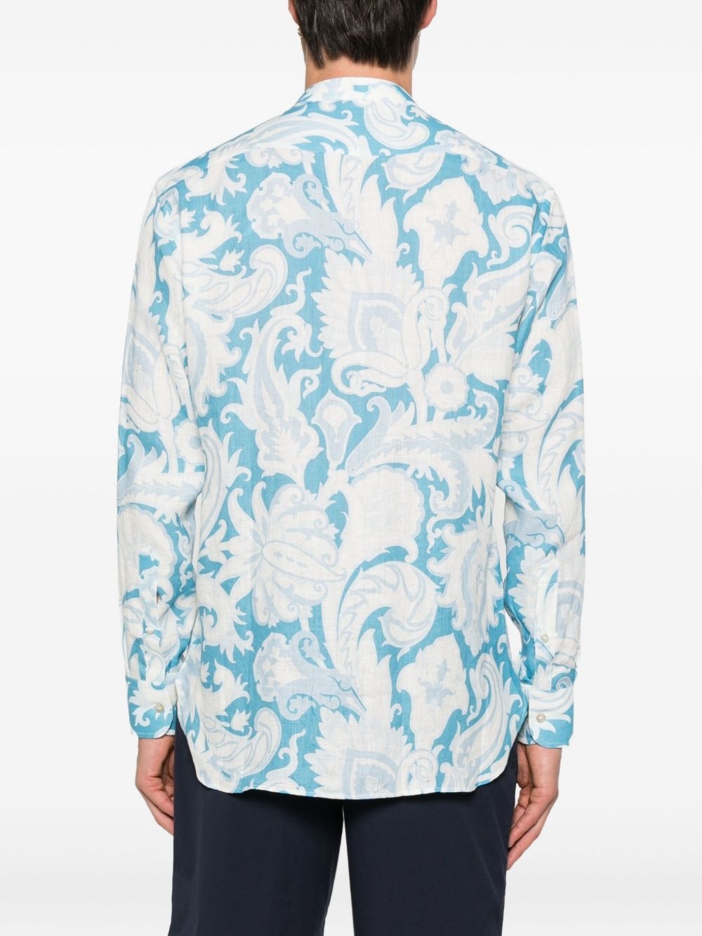 paisley-print linen shirt - 4