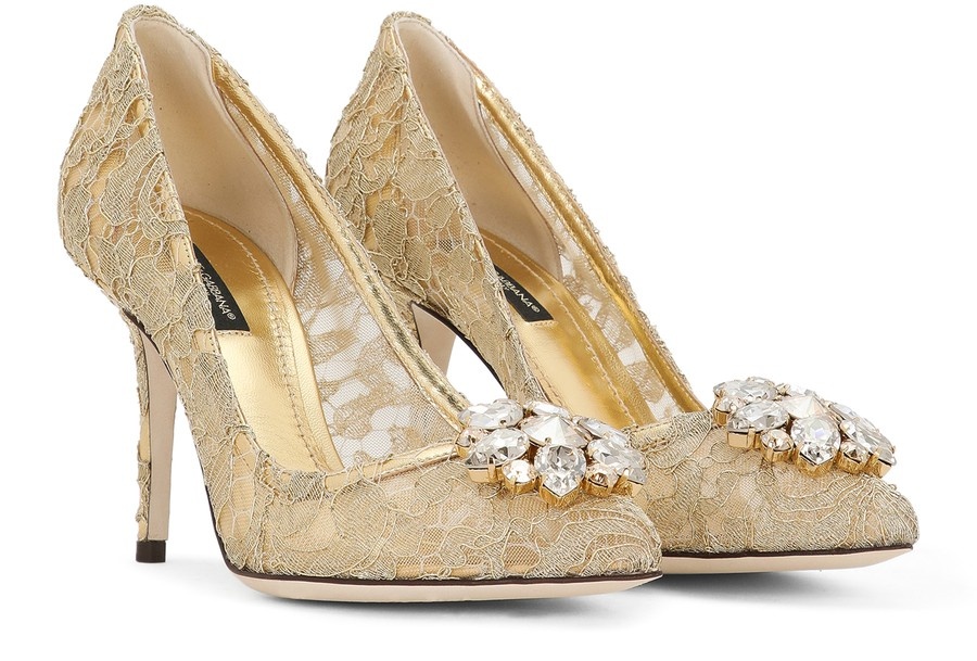 Lurex lace rainbow pumps with brooch detailing - 2