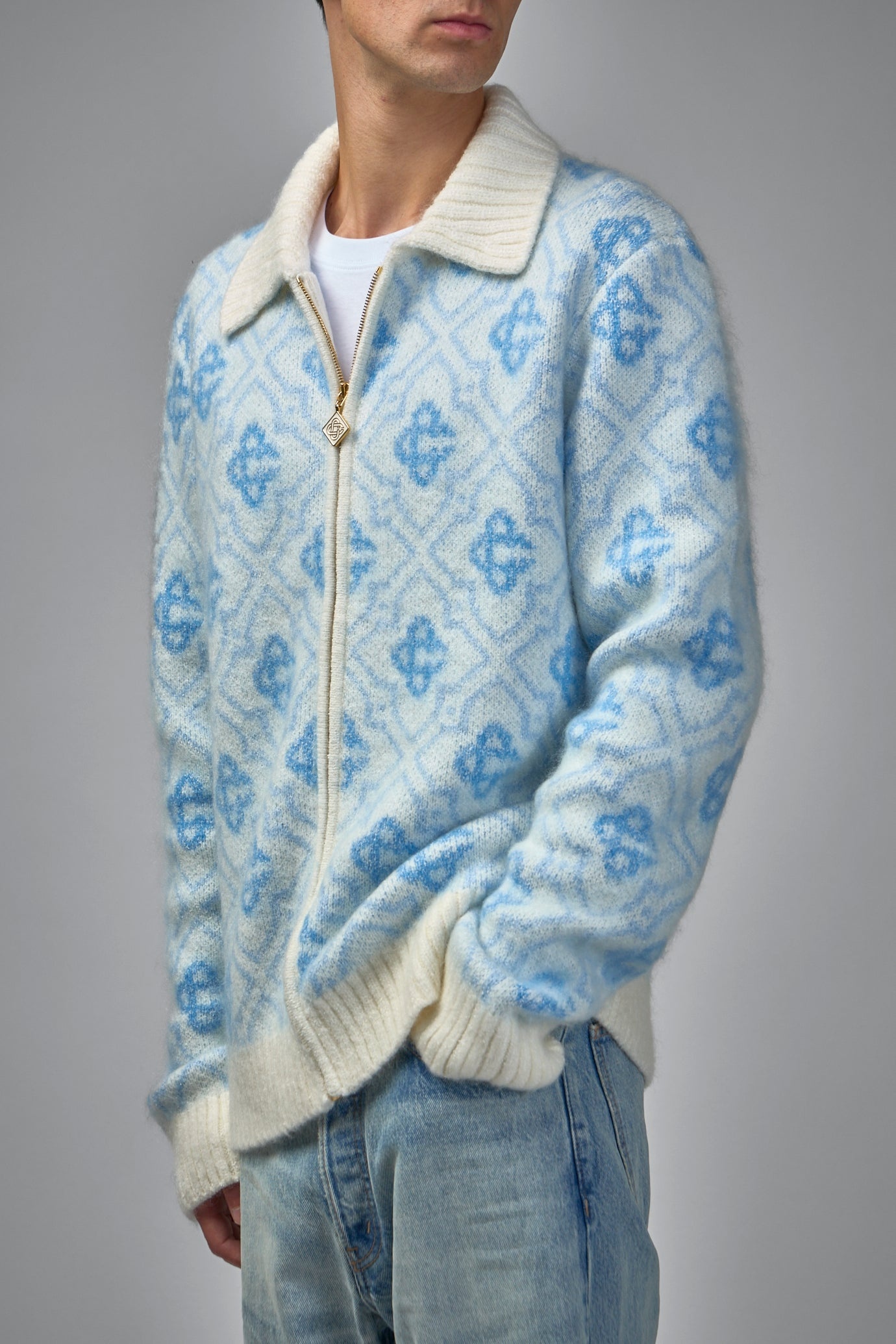 Mohair Monogram Zip Jumper - 4