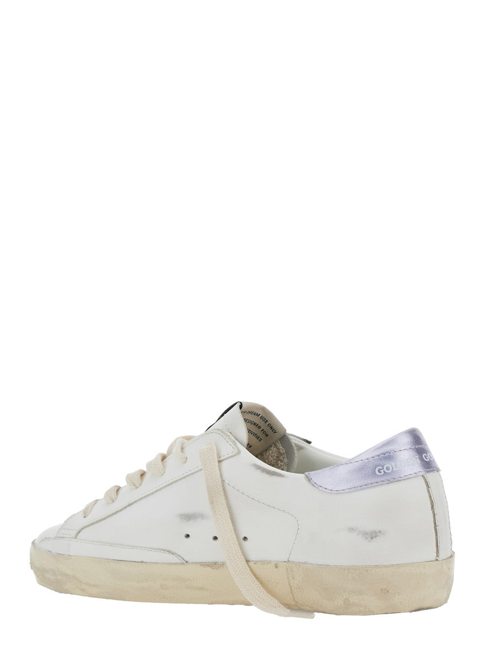 Golden Goose Women 'Superstar' White Low Top Sneakers With Glittered Star Patch And Laminated Heel W - 3