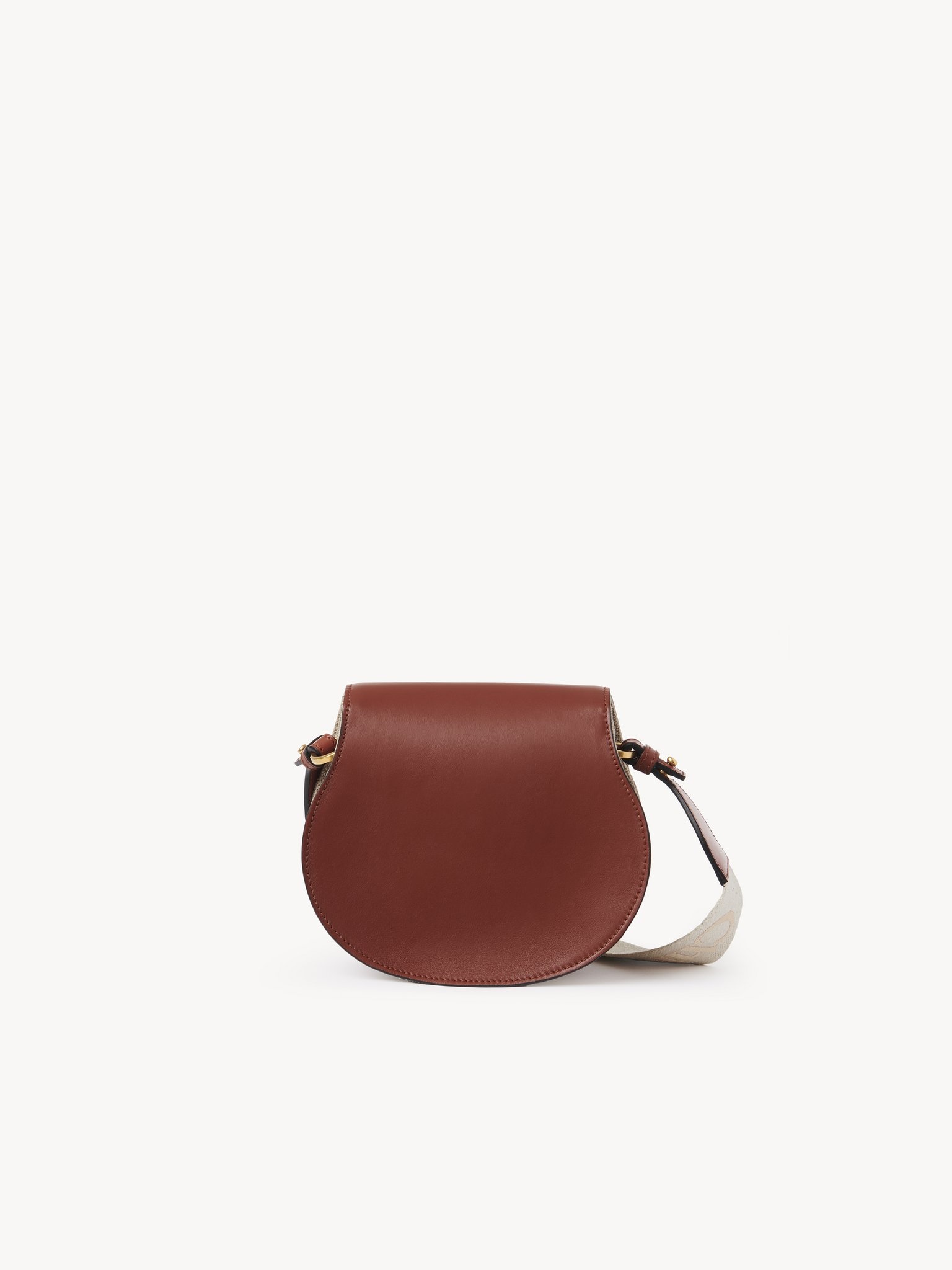 SMALL MARCIE SADDLE BAG IN LINEN & SMOOTH LEATHER - 4