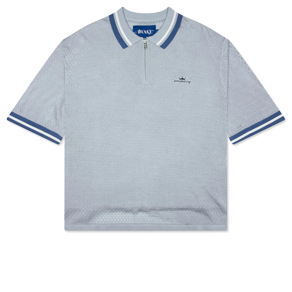 MESH ZIP POLO - SILVER - 1