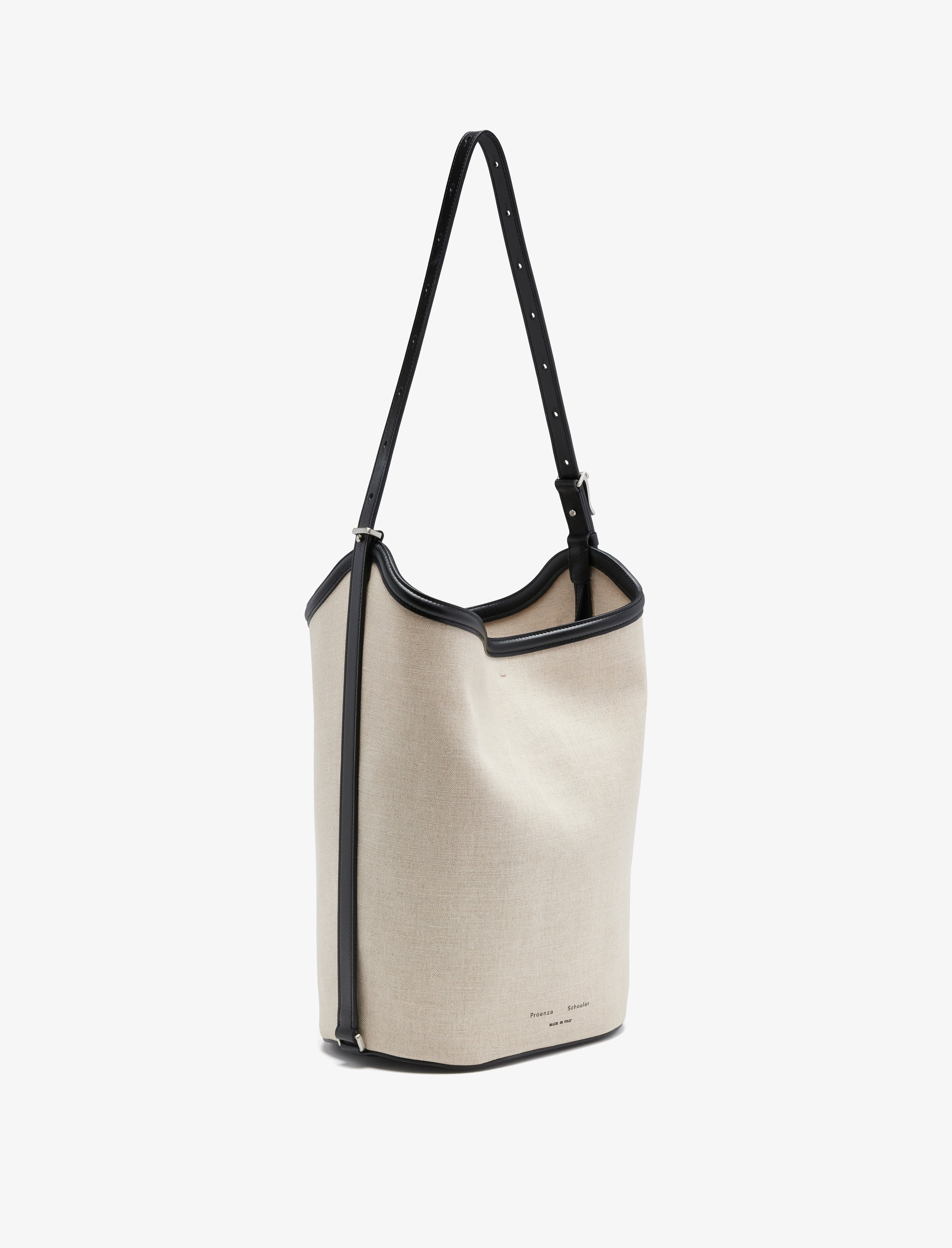 Brant Bucket Bag in Natural Linen - 8