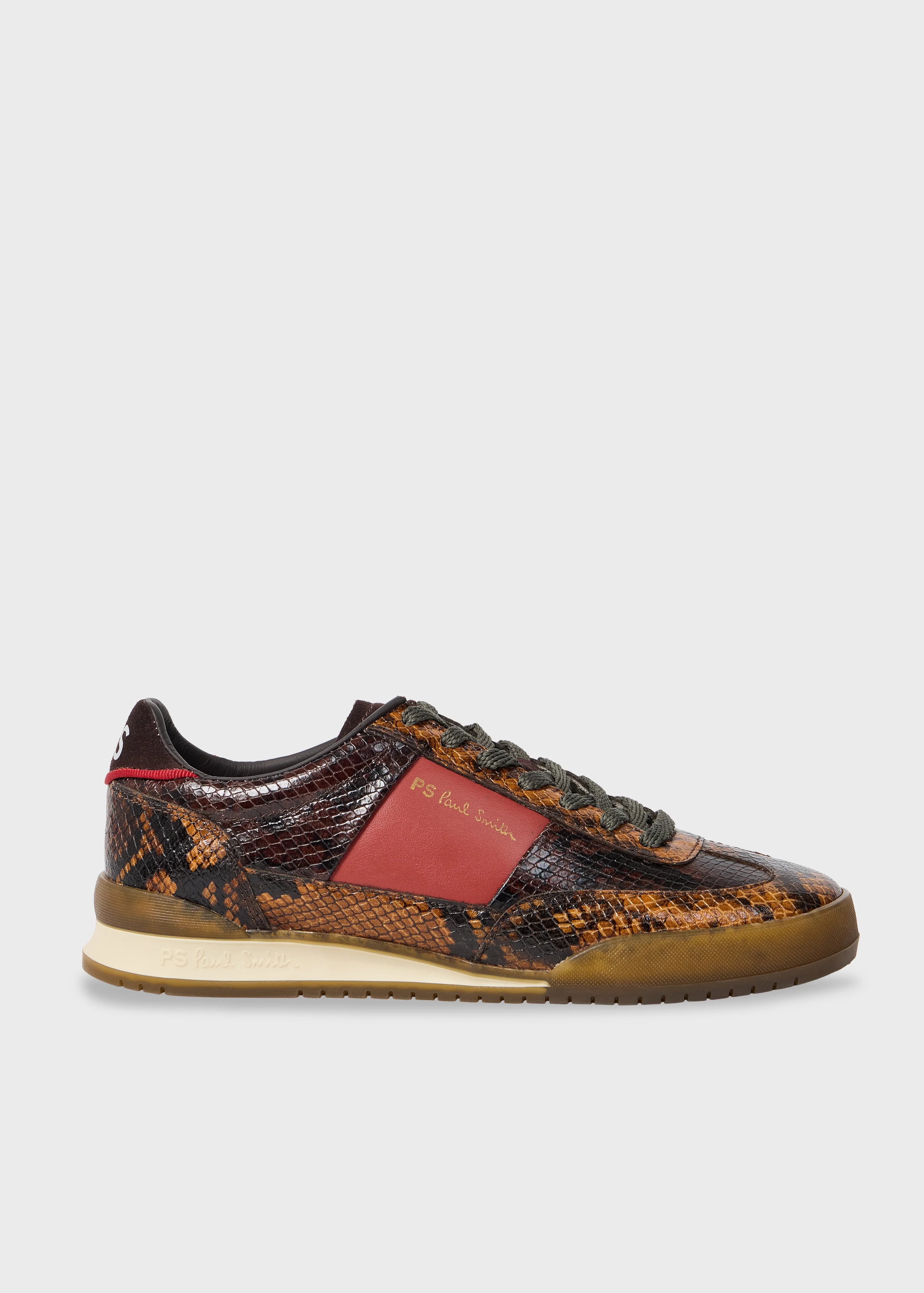 Women's Brown 'Dover' Snake Print Trainers - 1