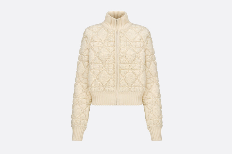 Macrocannage Zipped Cardigan 1