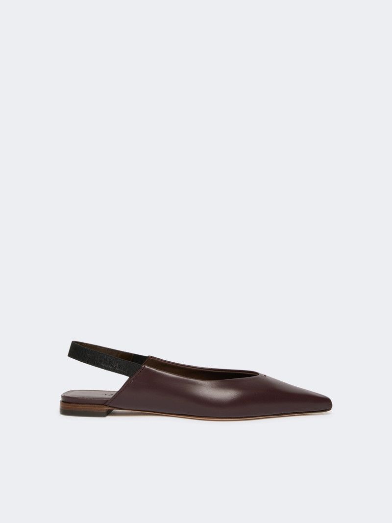 CREA Nappa leather flat slingbacks - BORDEAUX 1