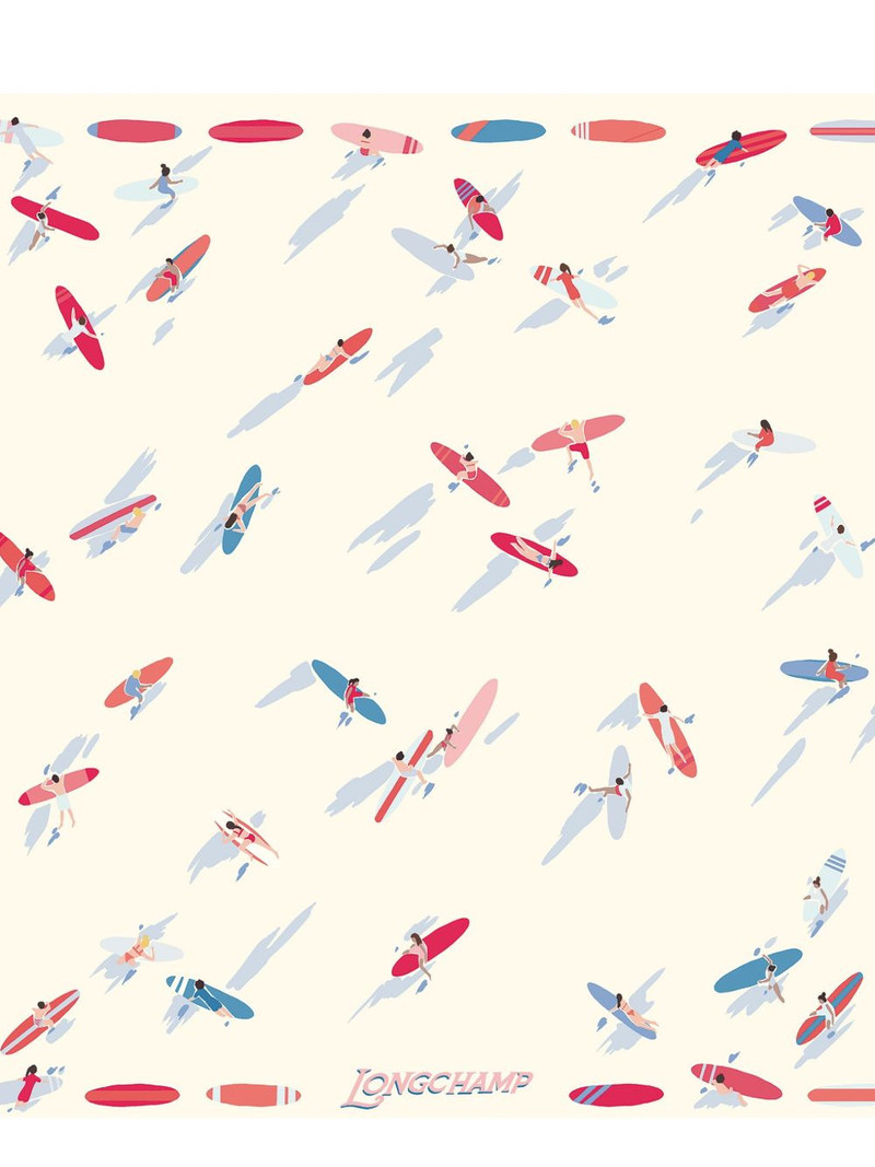 Longchamp En Attendant la Vague silk scarf outlook