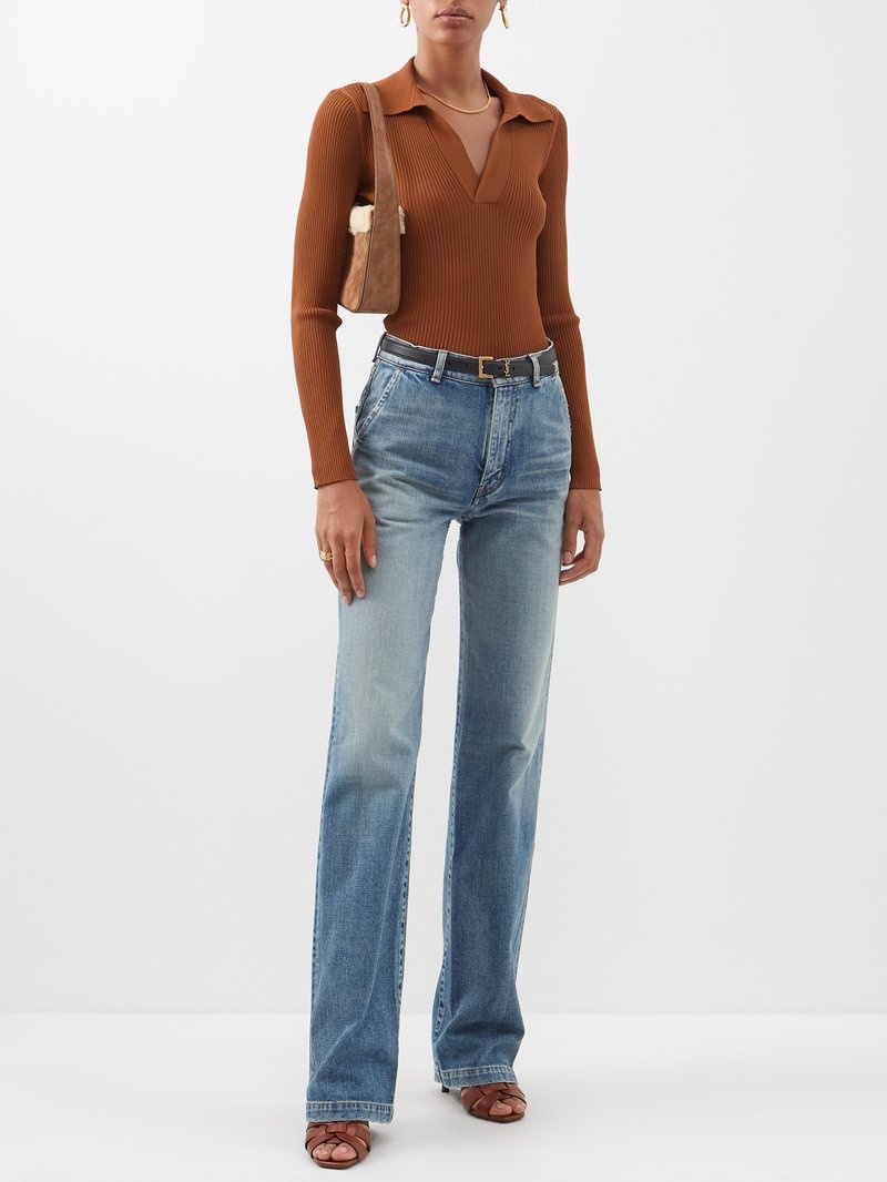 Serge 70s high-rise straight jeans in blue - Saint Laurent