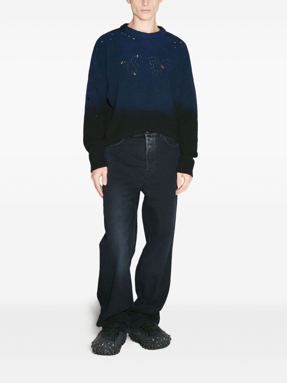 dip-dye cut-out sweater - 2