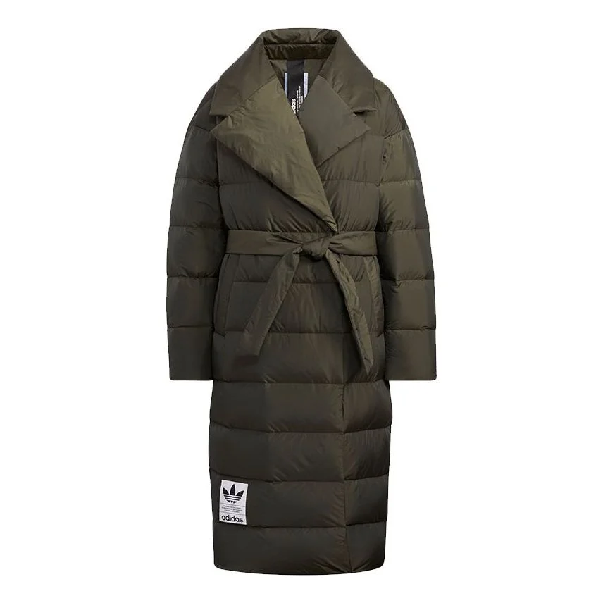 (WMNS) adidas Originals Long Down Jacket 'Olive Green' H64732 - 1