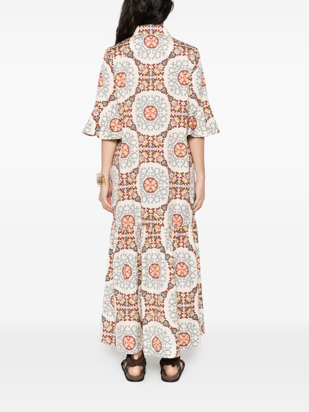 patterned midi dress - 4