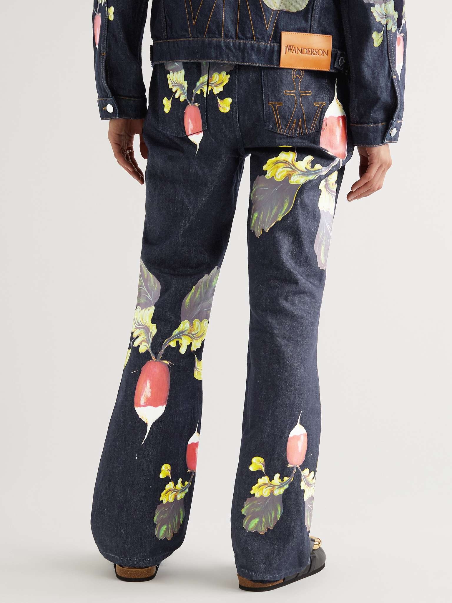 Flared Logo-Embroidered Printed Jeans - 4